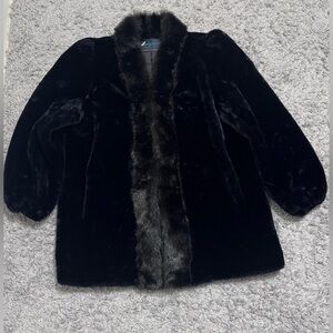 American Signature USA Vtg Faux Fur Jacket COAT Womens Size 16